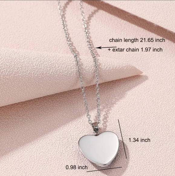 purple blue butterfly heart charm with chain - Picture 3 of 3